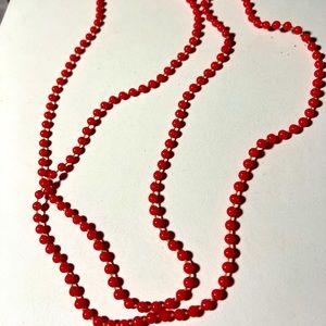 Red beaded necklace #469